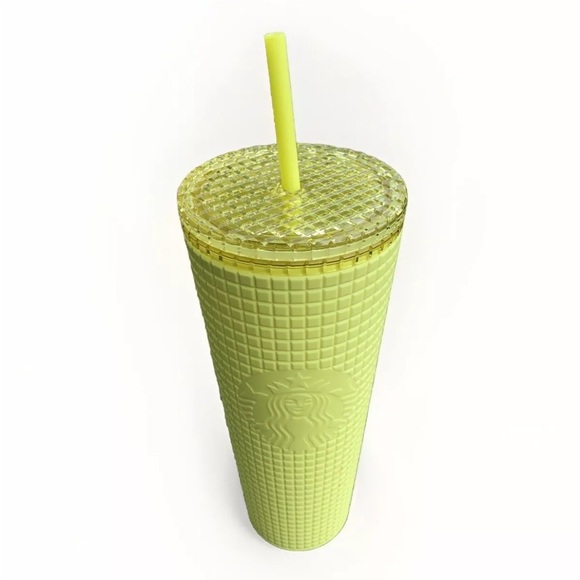 Starbucks TUMBLER w/ Lid and Straw - Iced Coffee - CHARTREUSE - Cold Cup -24 oz - Picture 3 of 6